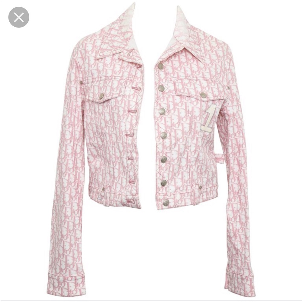 Authentic Dior pink white logo jacket size 4/36 - Picture 1 of 8